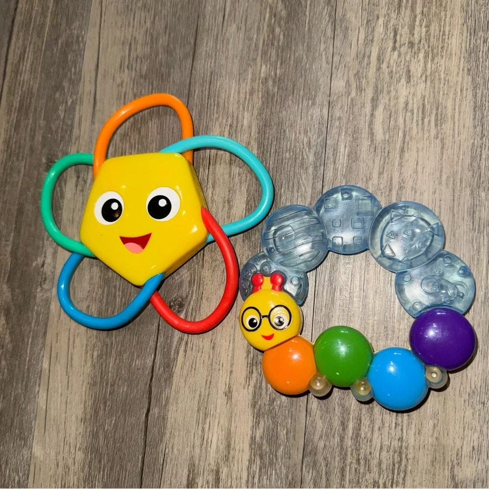 ☀️6/$20☀️ Vibrant Caterpillar Teether and Star Rattle Set